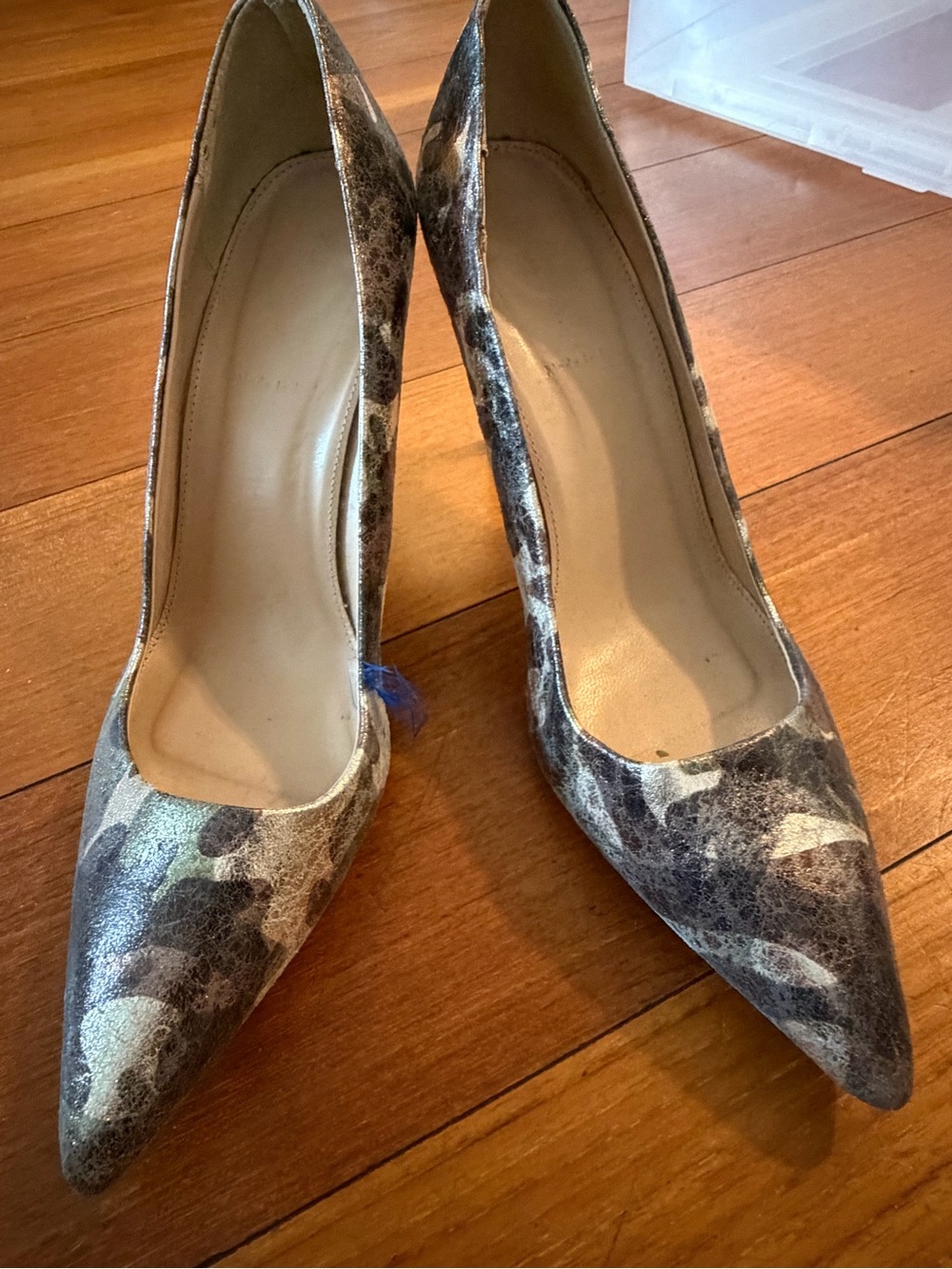 J crew Pointed Toe Women's Heels in Brown Metallic Animal Print size 9